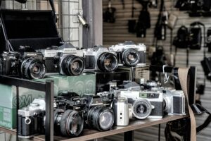 cheap used film cameras for sale at flea market